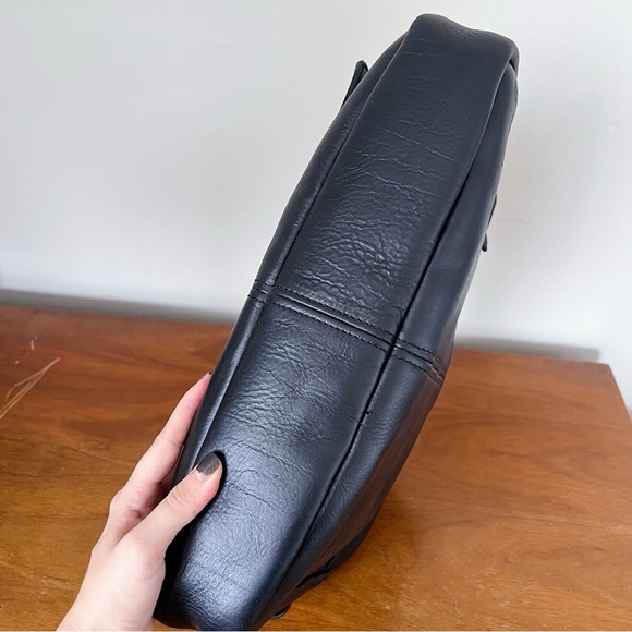 RUSTICO • Surveyor Messenger Bag black leather briefcase laptop shoulder black - Picture 14 of 16